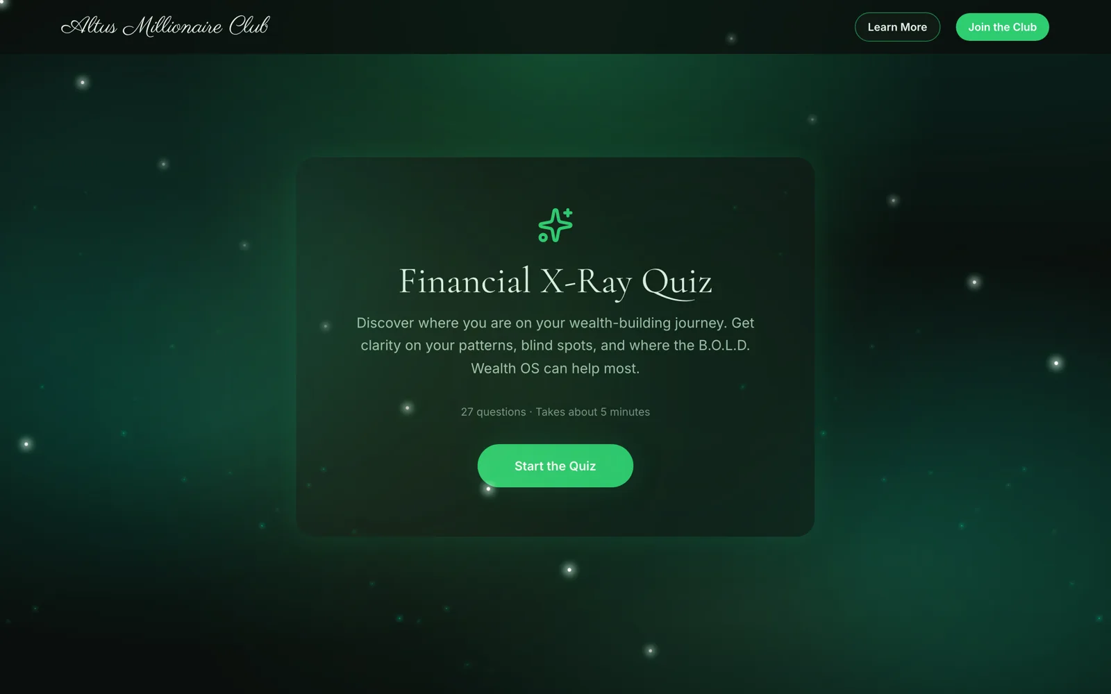 Altus Millionaire Club — website screenshot