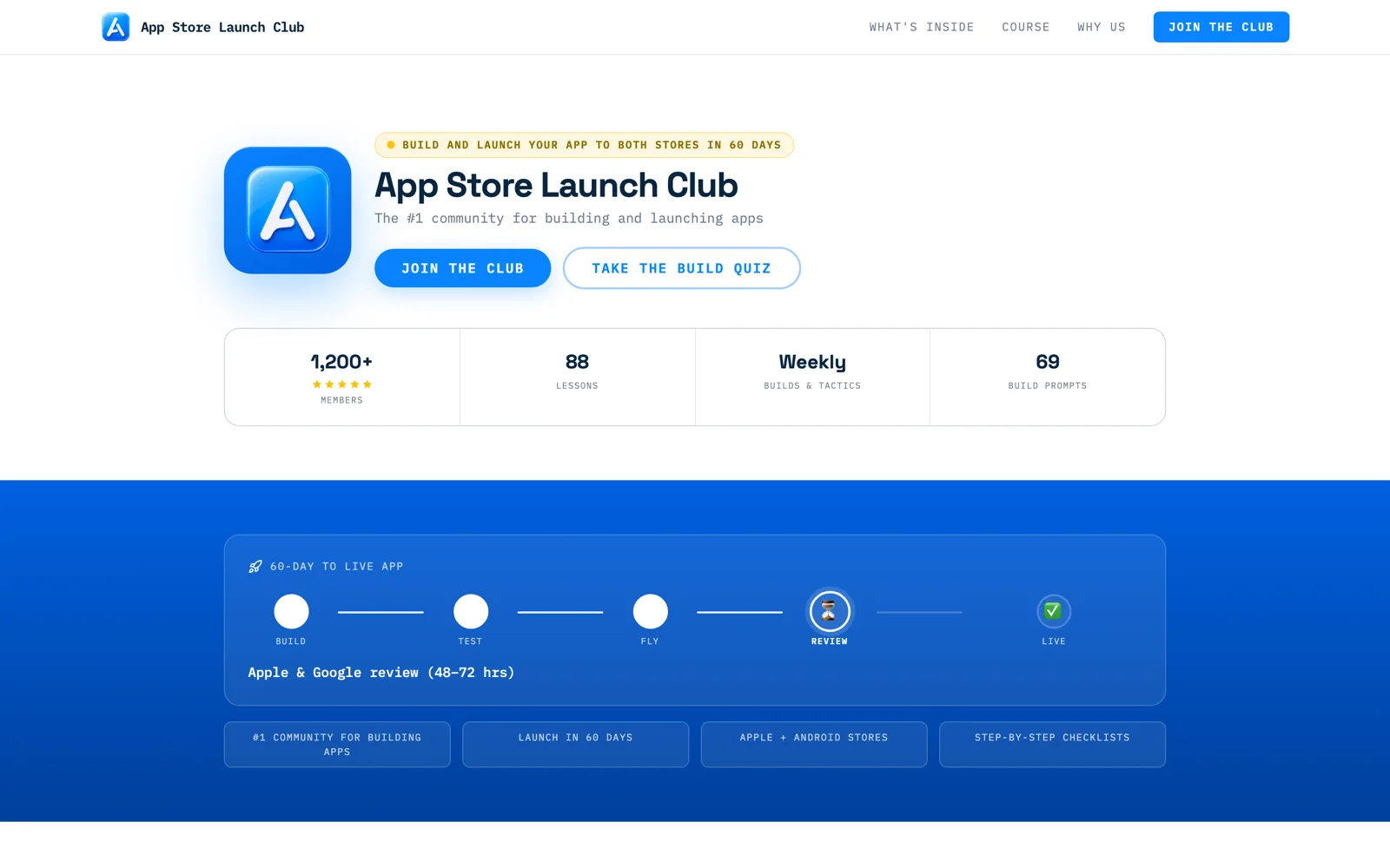 App Store Launch Club — website screenshot
