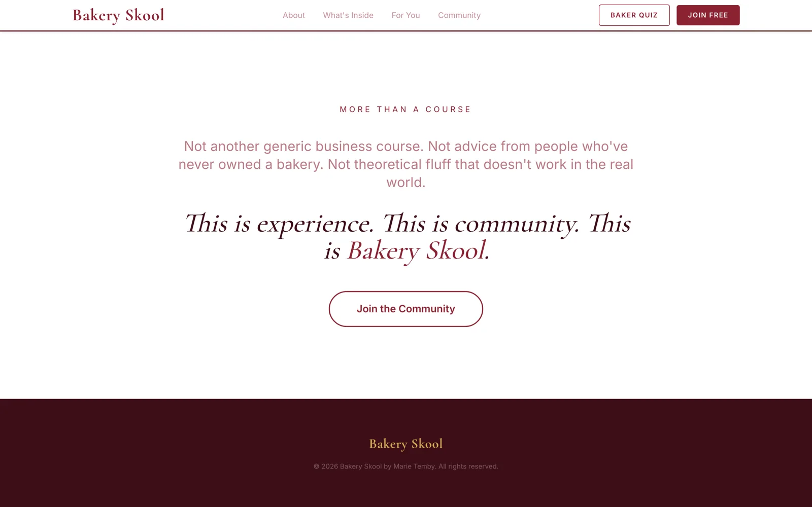 Bakery School: Section