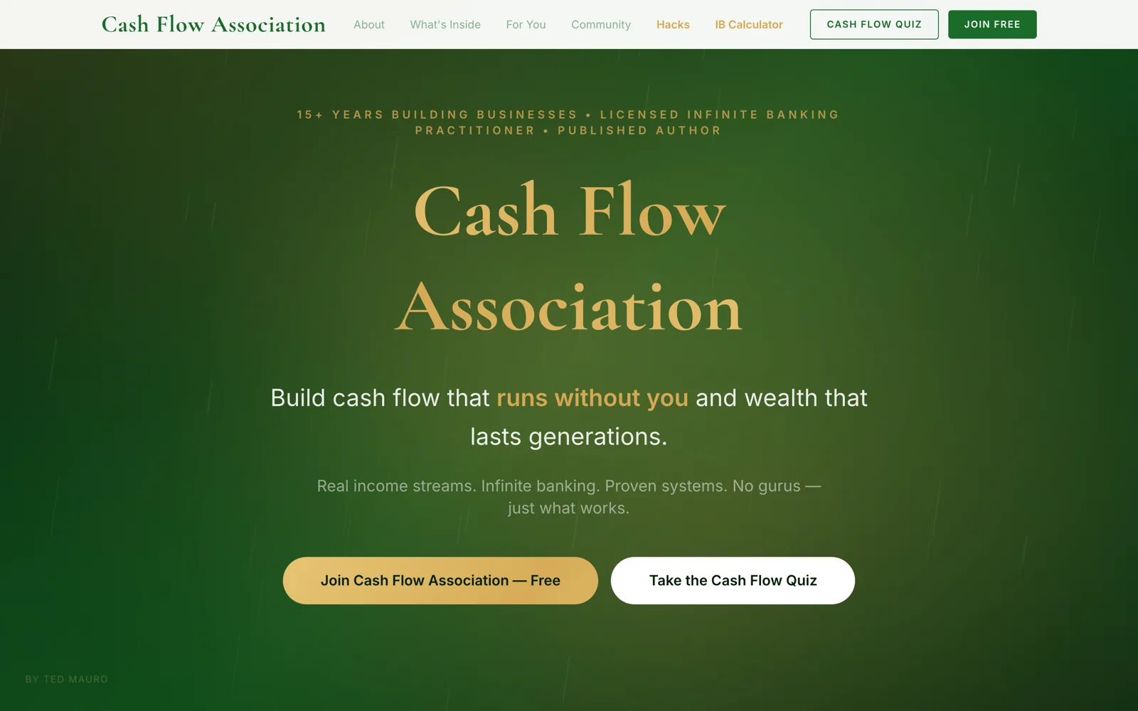 Cash Flow Association — website screenshot