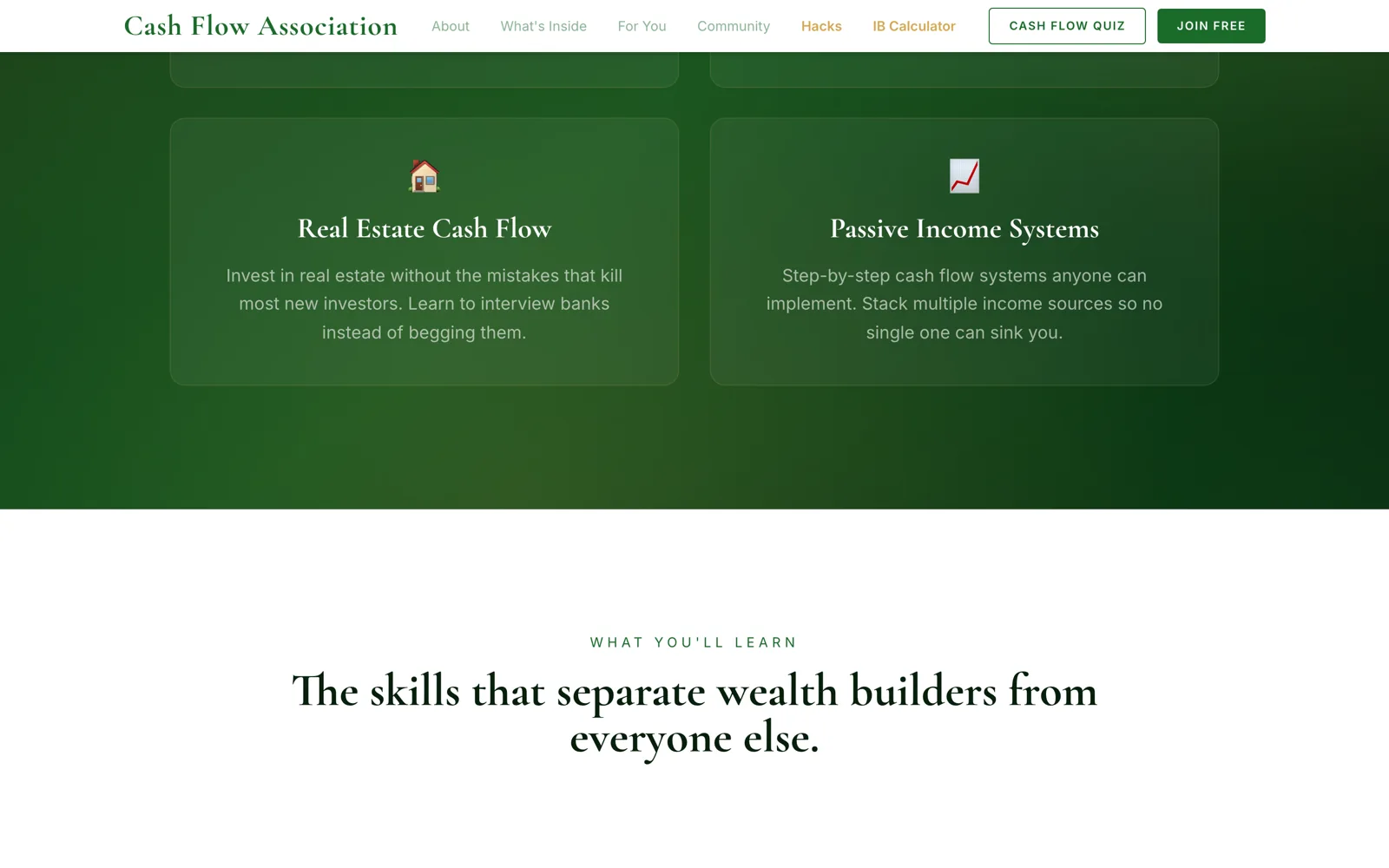 Cash Flow Association: The skills that separate wealth builders