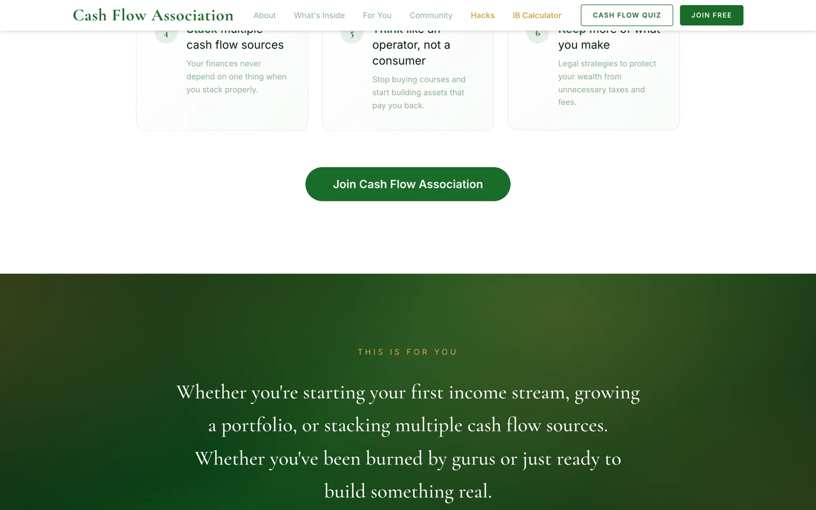 Cash Flow Association: Section