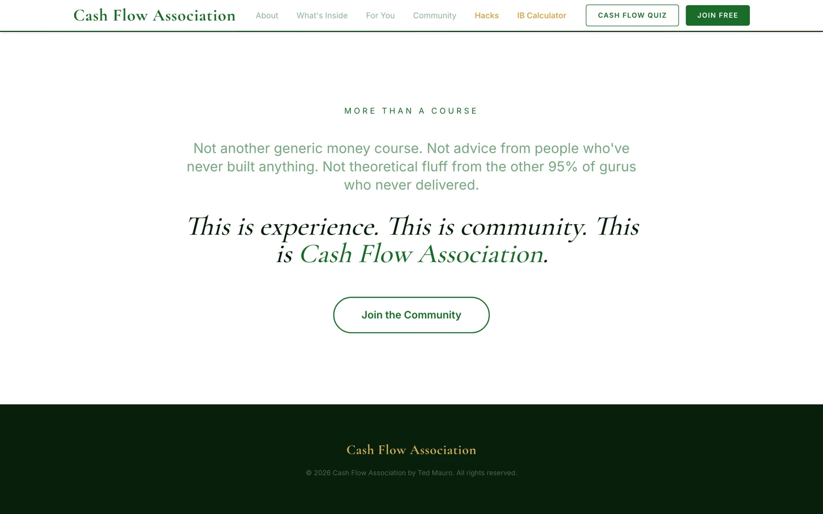Cash Flow Association: Section