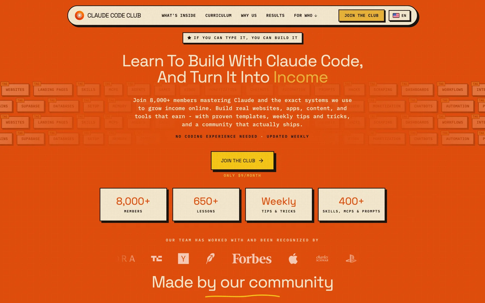 Claude Code Club: Hero