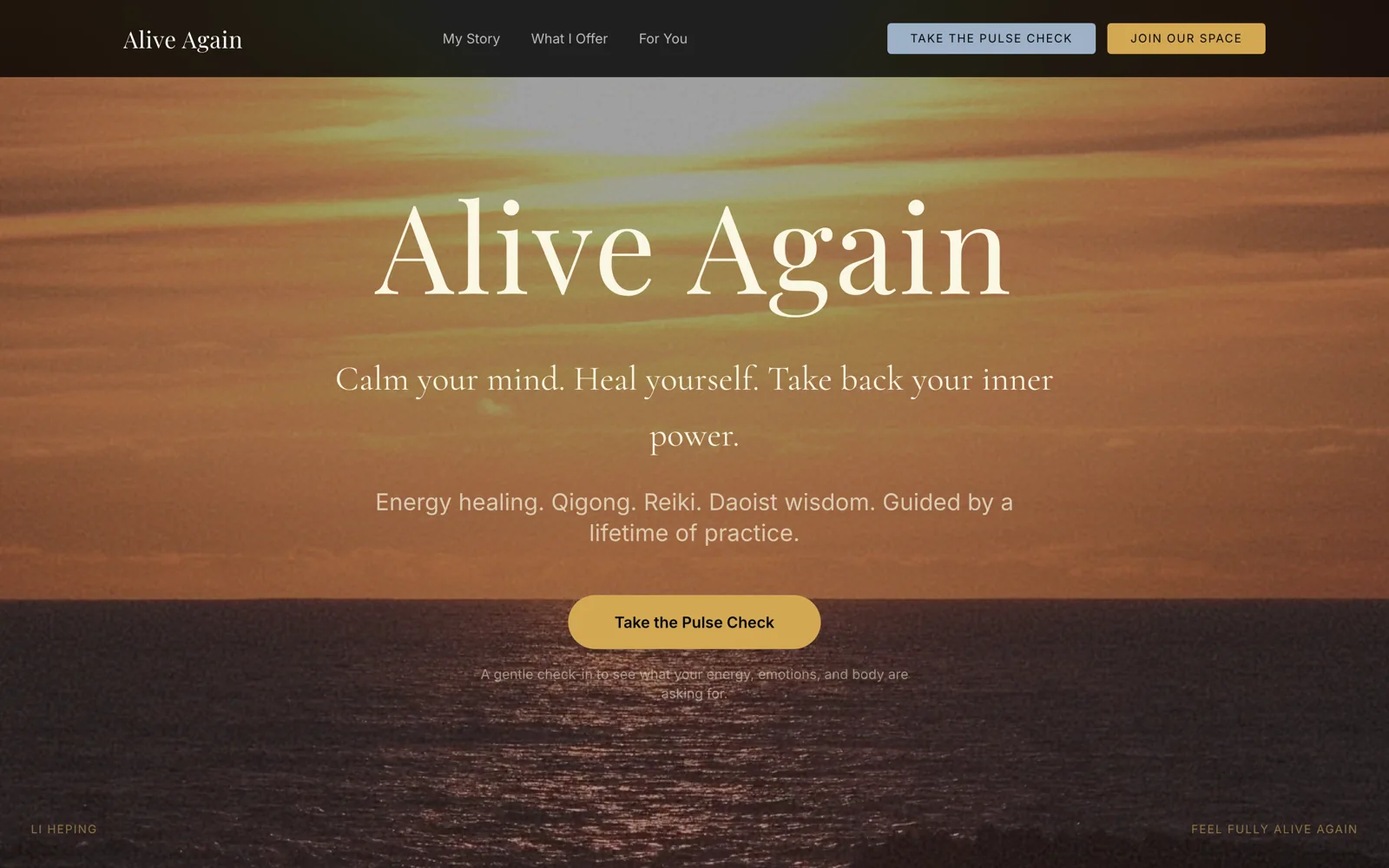 Live Again (Tony Sibbald) — website screenshot