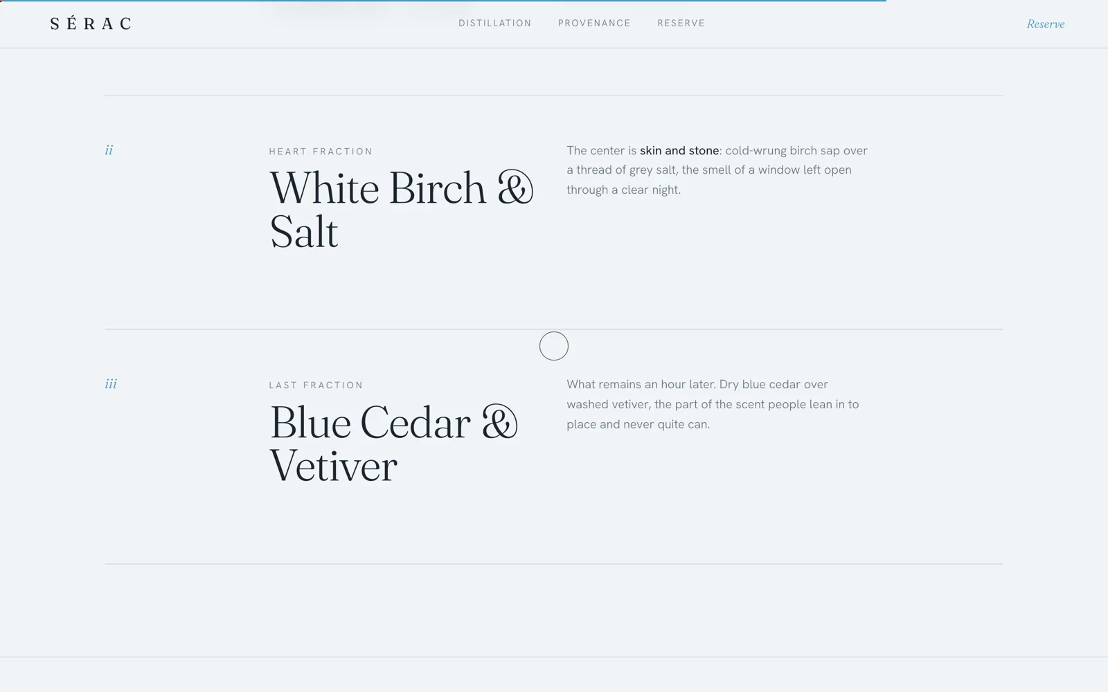 Sérac: Website detail