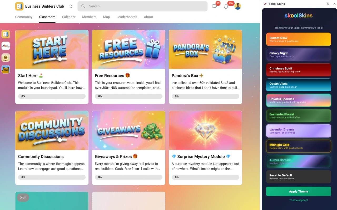 Skool Skinz: Published extension preview