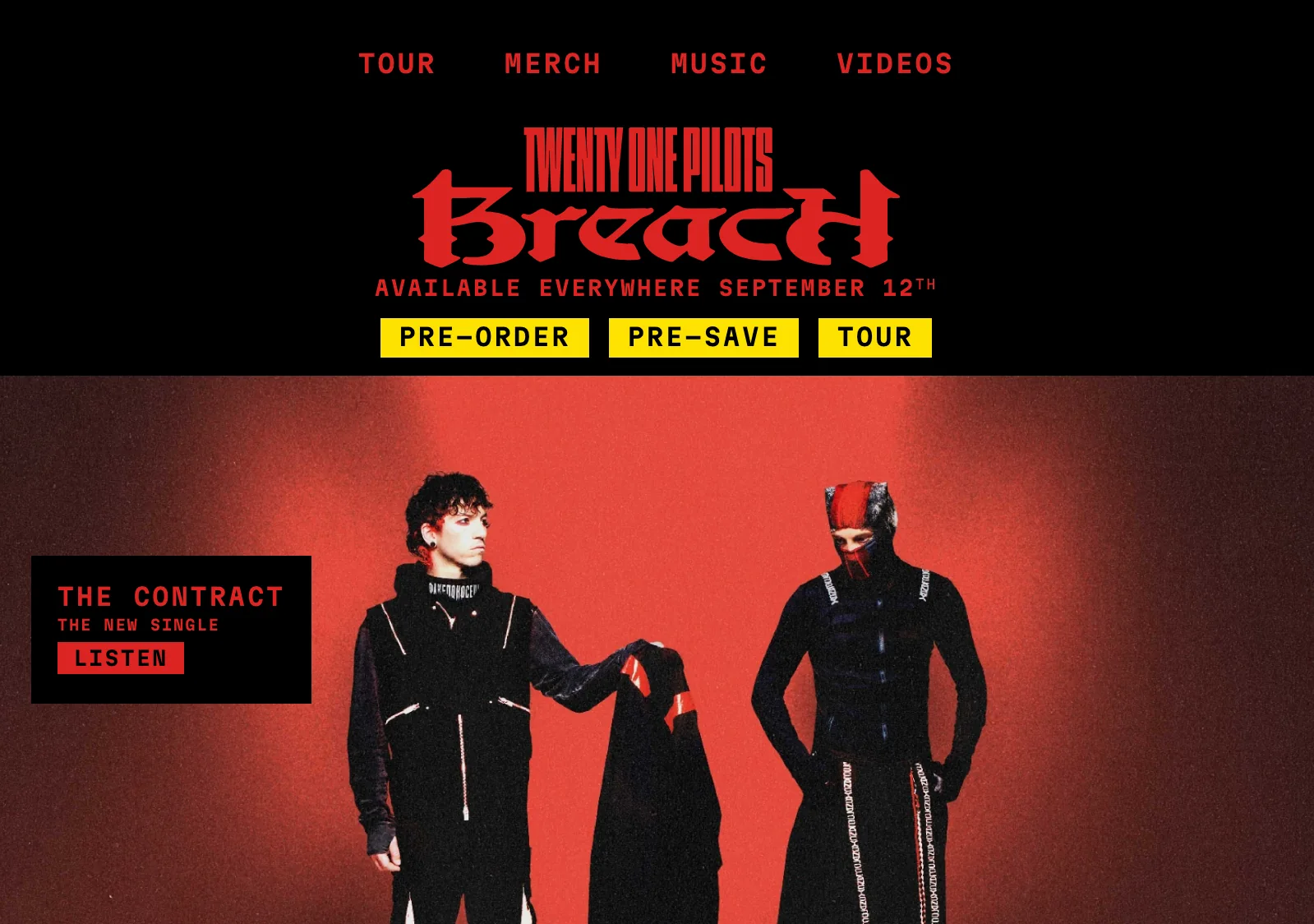 Twenty One Pilots — website screenshot