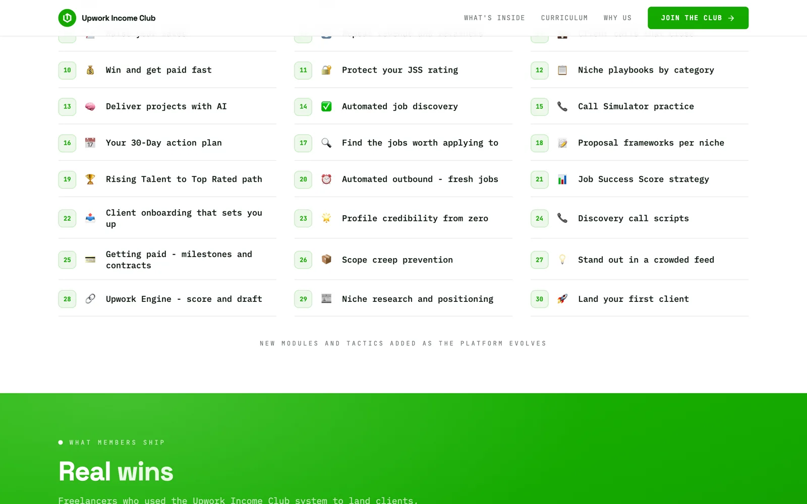 Upwork Income Club: Section