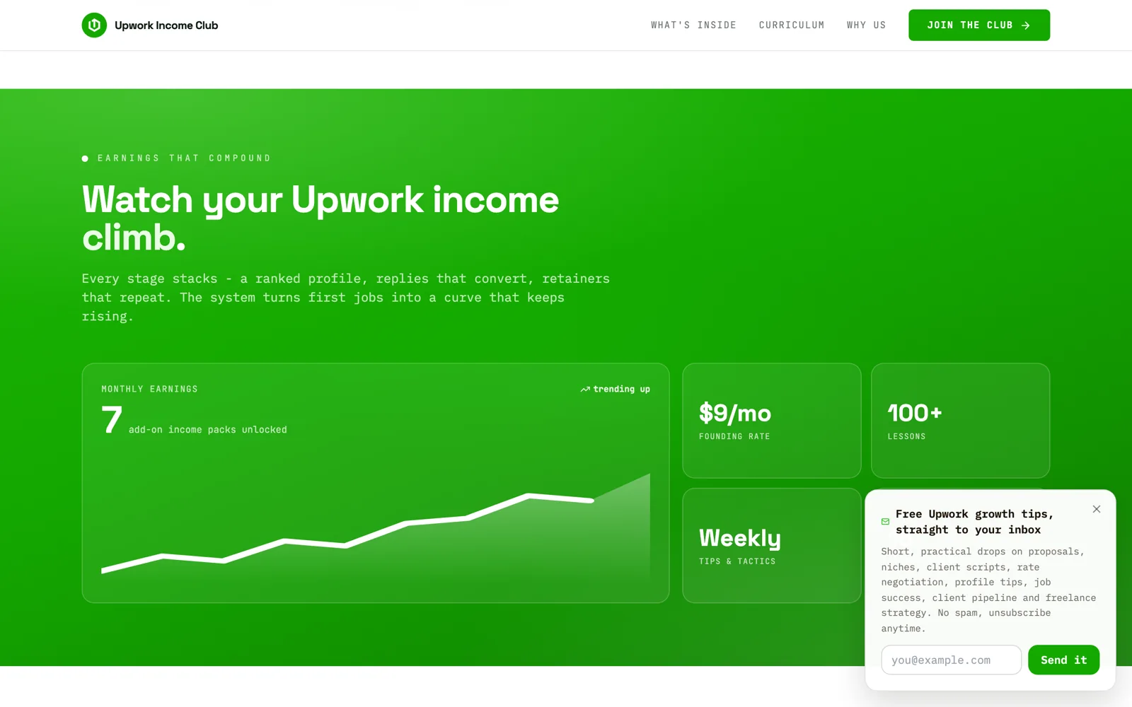 Upwork Income Club: Watch your upwork income climb