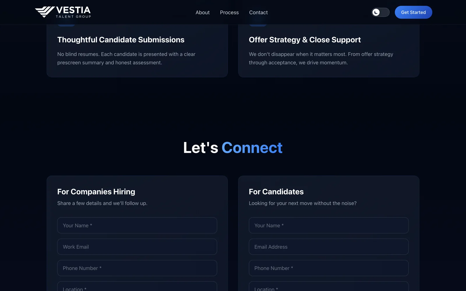 Vestia Talent Group: Let s connect